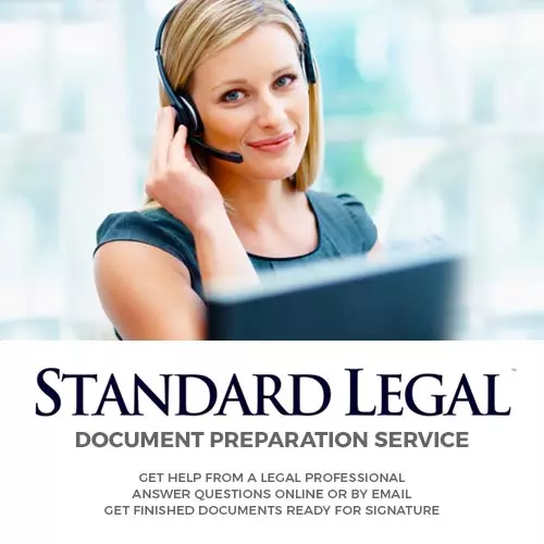 Standard Legal&rsquo;s own promotional image for their document preparation service, captioned by them &ldquo;Get help from a legal professional, answer questions online or by email, get finished documents ready for signature&rdquo;